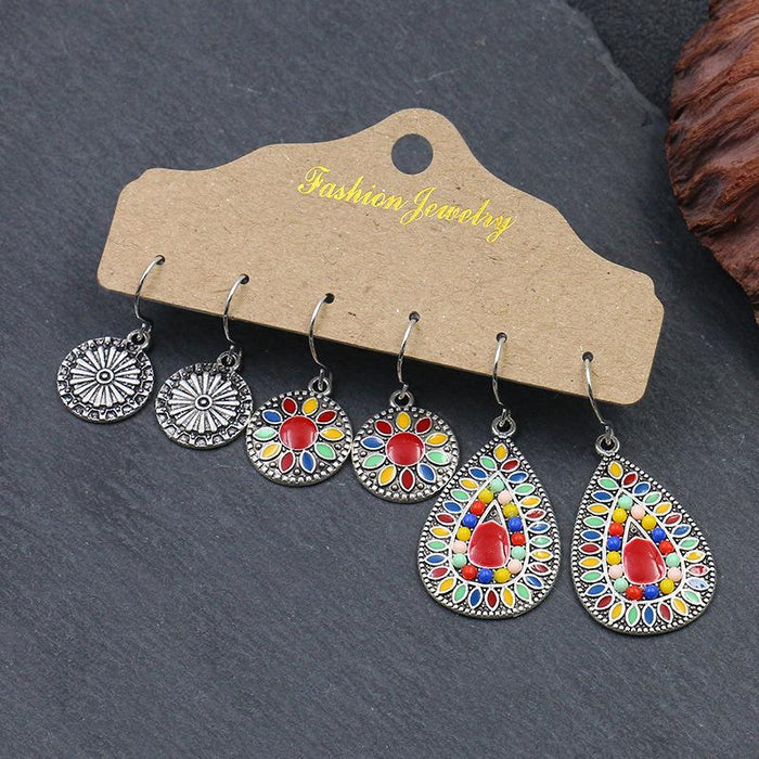 3 pairs/set Earrings Bohemian Style Jewelry X0X36200