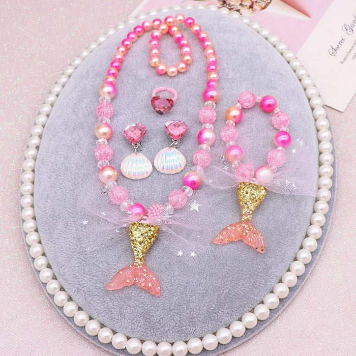 Children's Jewelry Set Mermaid Ocean Blue Swimsuit Accessories