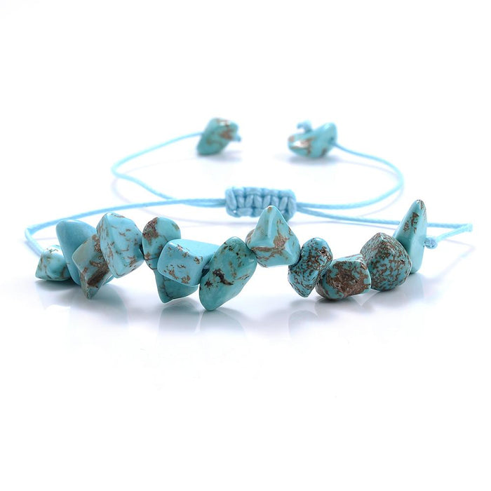 Irregular Natural Stone Crystal Beads Stretch Bracelet