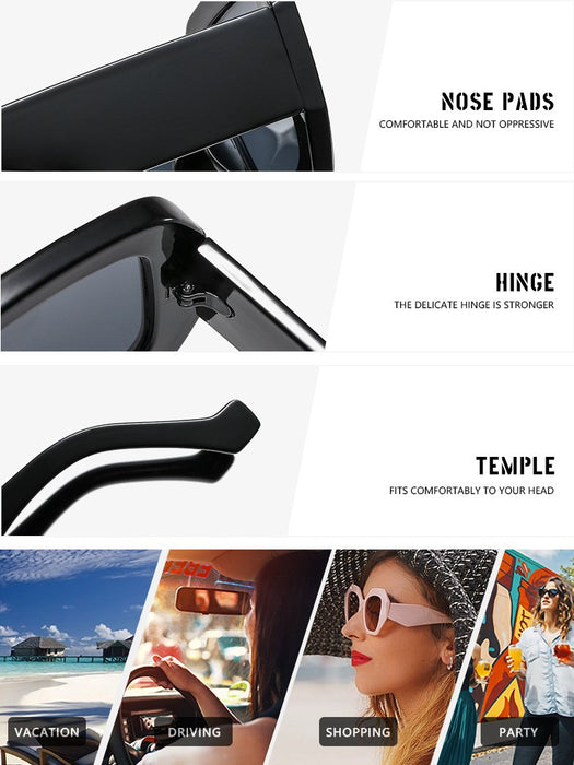 Fashion box contrast Sunglasses UV protection