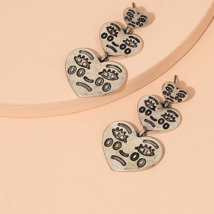 New Fashion Creative Sad Retro Crying Face Love Earrings