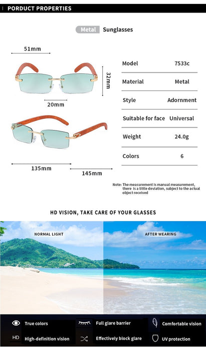 New Fashion Men's Ultra Clear Frameless Sunglasses