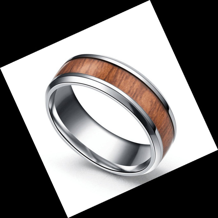Stainless Steel Wood Grain Ring