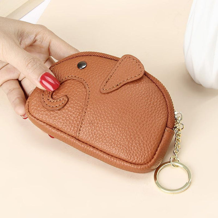 Genuine Leather Cute Elephant Mini Bag Wallet