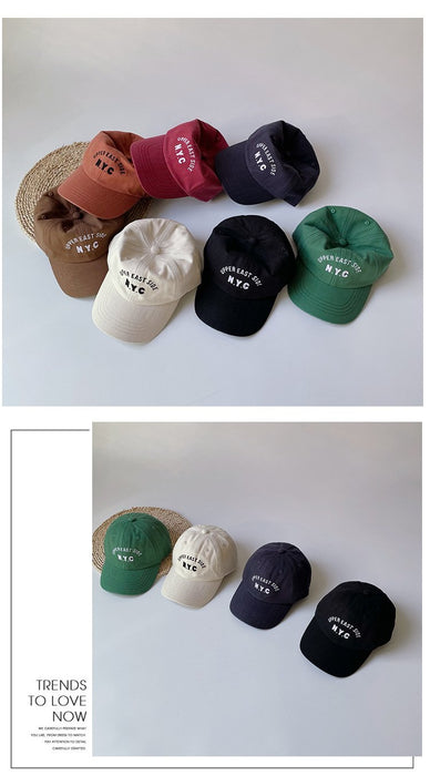 Parent-child Soft Top Embroidered Alphabet Visor Baseball Cap