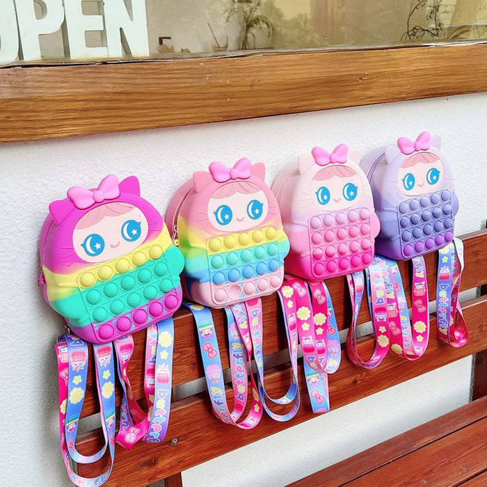 Backpack children's school bag shoulder silicone toys