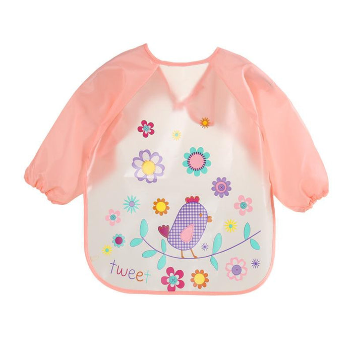 Cute Bibs Waterproof Long Sleeve Apron Children Feeding Smock