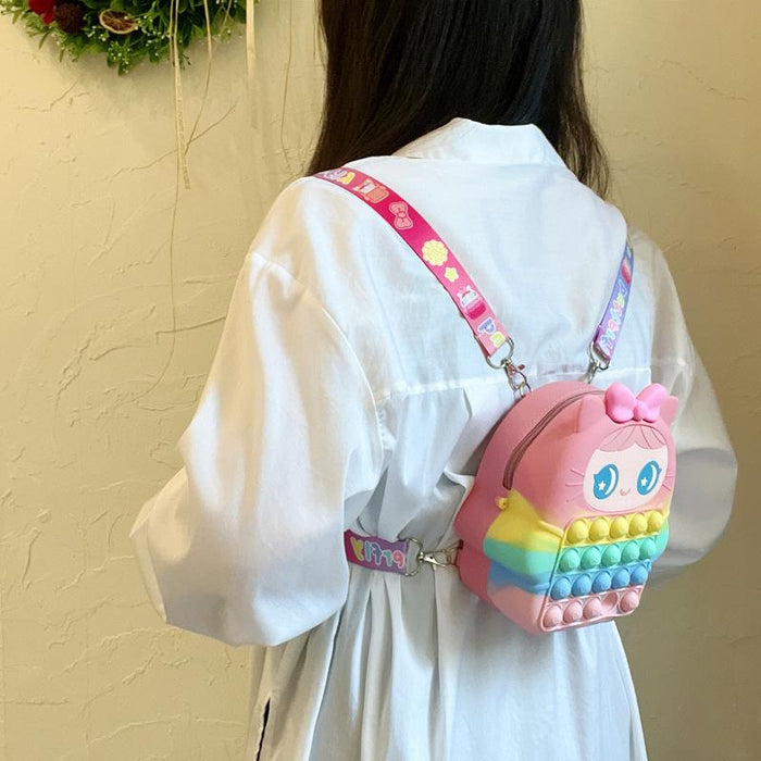Backpack children's school bag shoulder silicone toys