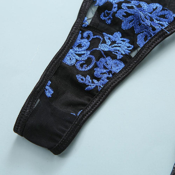 Sexy Lingerie Women Mesh Embroidery Underwear Set