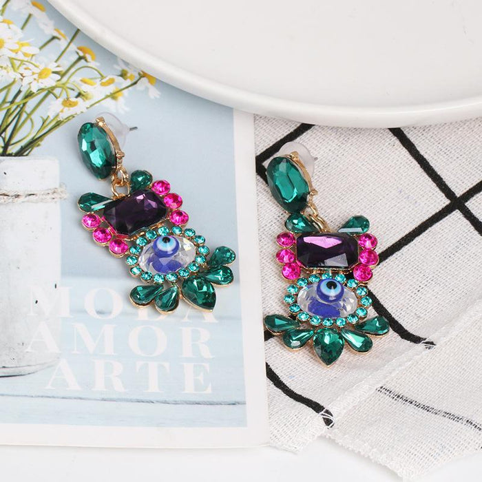 New Fashion Female Earrings and Eye Accessories Inlaid Rhinestone