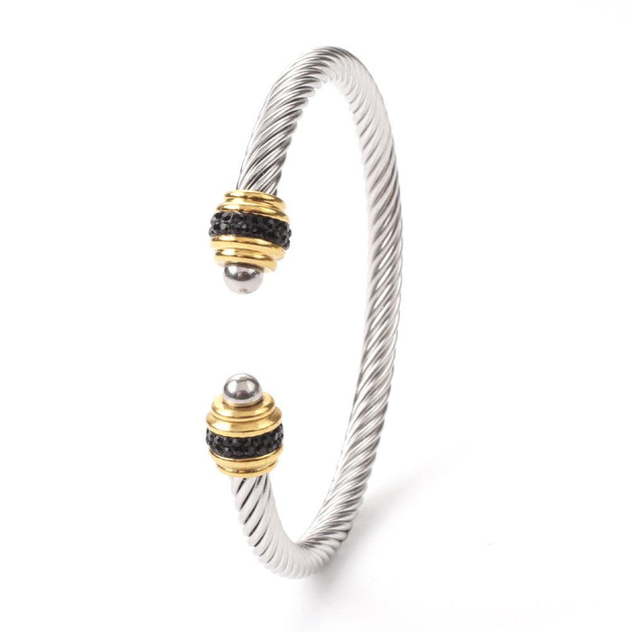 New Simple Twisted Pair Fashion Personality Titanium Steel Bracelet Bangle