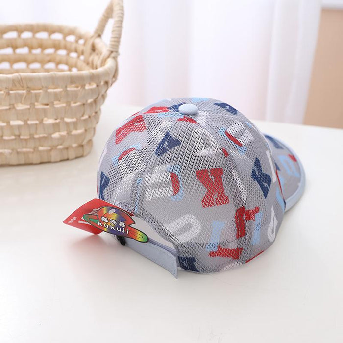 Summer 3D Embroidery English Alphabet Children's Mesh Hat