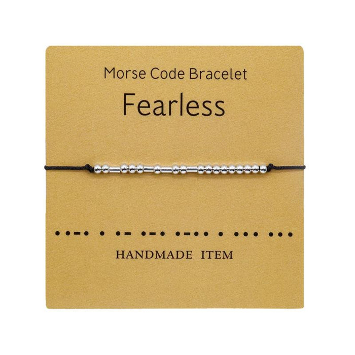 1PC Morse Code Bracelet Silver Beads
