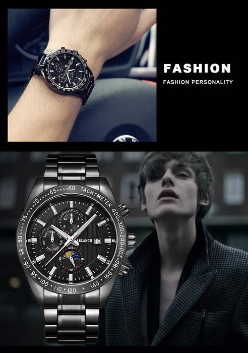 Men's Stainless Steel Sports Leisure Calendar Quartz