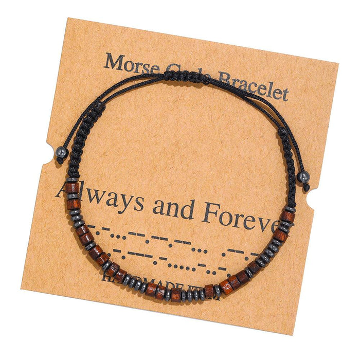 Morse Code Alphanumeric Woven Bracelet