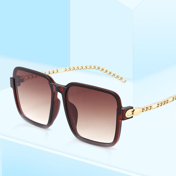 Gradient color black large frame sunglasses