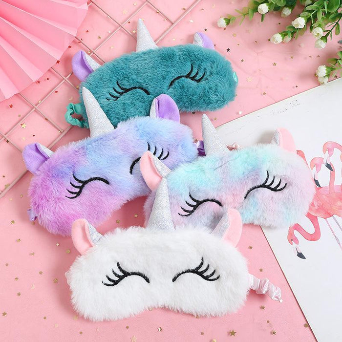 Cartoon Cute Plush Shading Unicorn Blindfold Eye Mask