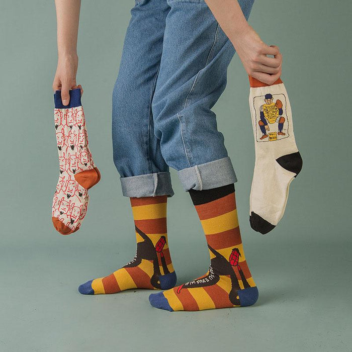 Outdoor Skateboard Sox Winter Creative Abstract Funny Socks