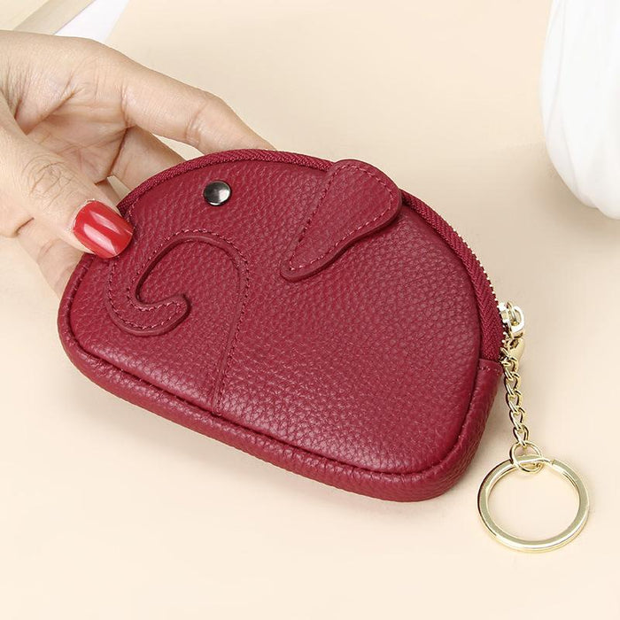 Genuine Leather Cute Elephant Mini Bag Wallet