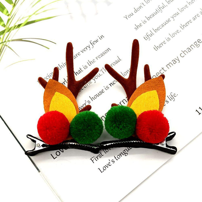 Christmas Antler Hairpin Elk Ear Bell Clip Cute Headwear