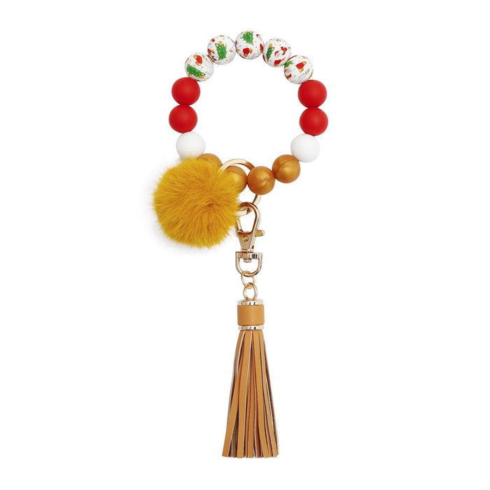 Hand Woven Silicone Tassel Key Chain