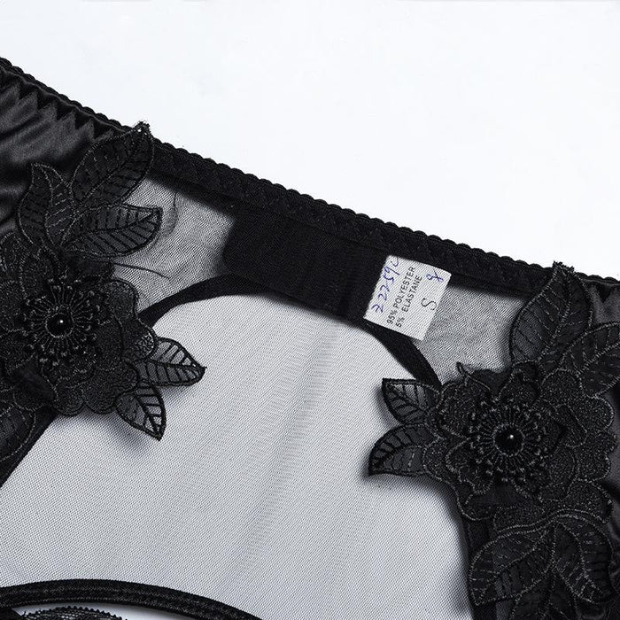 Women Lace Hollow Lingerie Sexy Garter Underwear Set