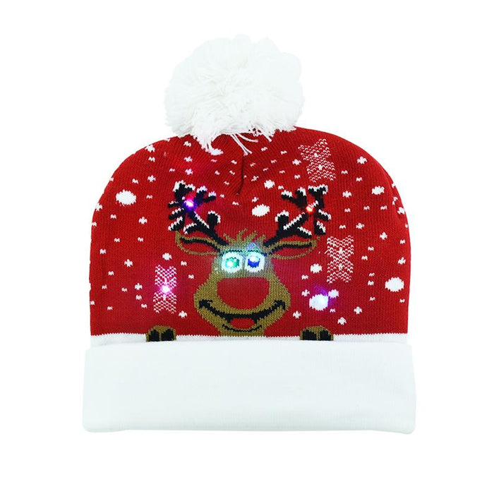 LED Christmas Beanie Christmas Light Up Knitted Hat