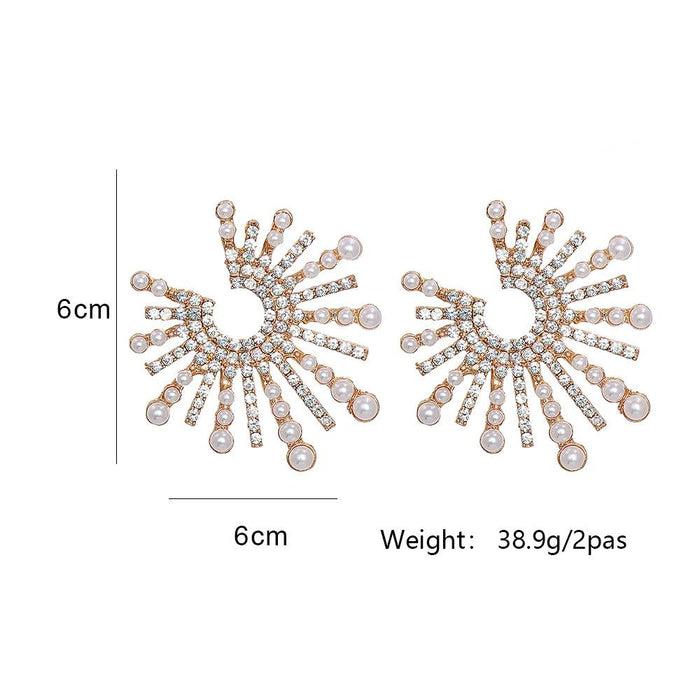New Female Creative Fashion Sunflower Earrings Accessories Inlaid Rhinestone