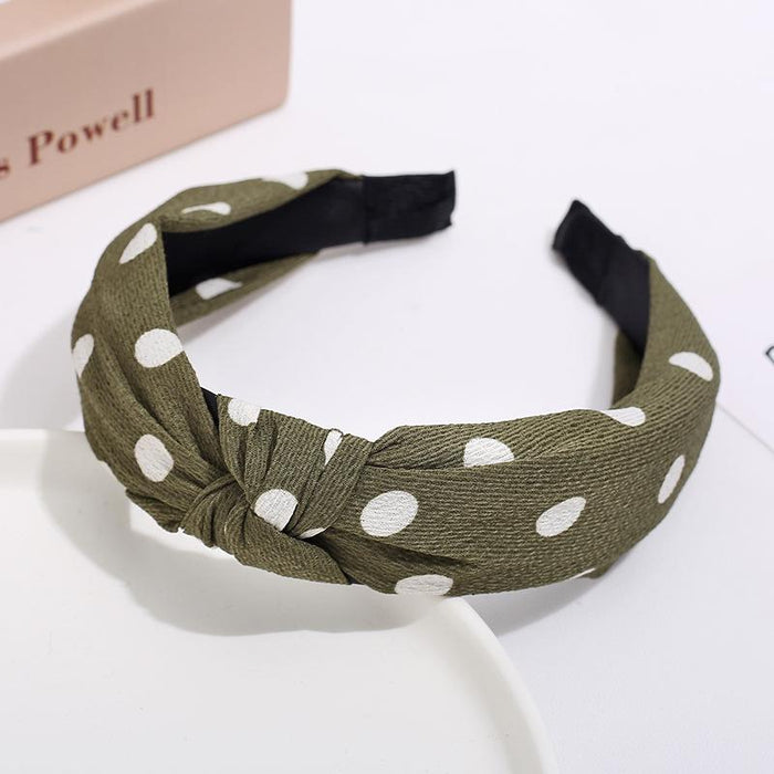 New Flower Headband Women Solid Color Knotted Hairband