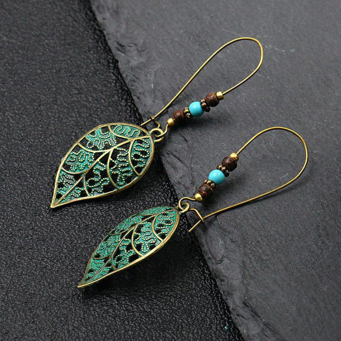 Women's Boho Vintage Bronze Metal Engraved Earrings