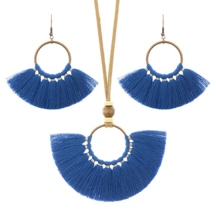 Fashion Retro Jewelry Bohemian Earring + Necklace Set