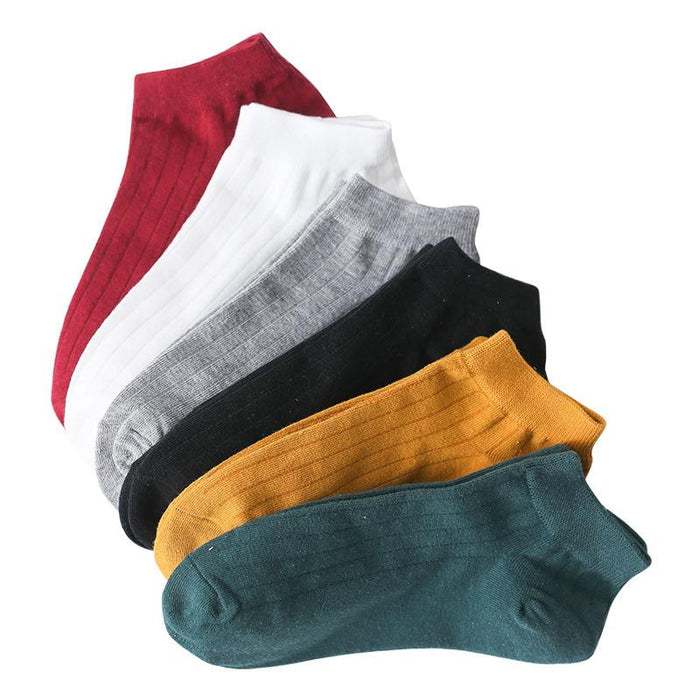New Solid Color Boat Socks Short Low Cotton Socks