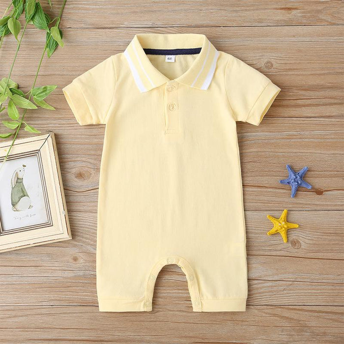 Baby Short Sleeve Polo Jumpsuit