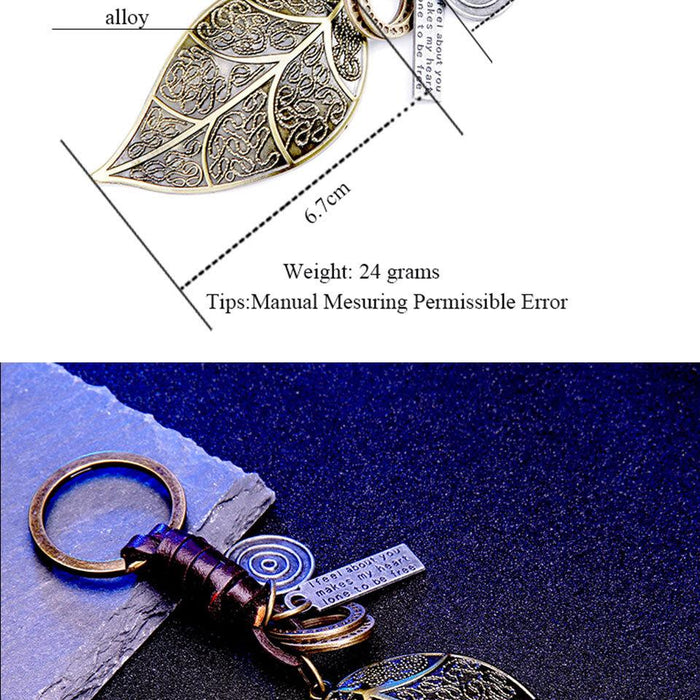 Vintage key chain punk leather metal key chain creative personality key chain