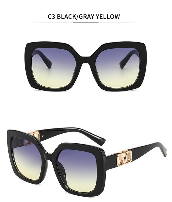 Box fashion sunglasses large frame sunglasses