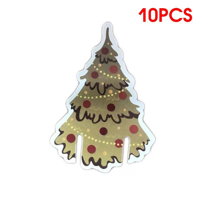 10pcs Wine Cup Card Christmas Decor Santa Hat Glass Decor