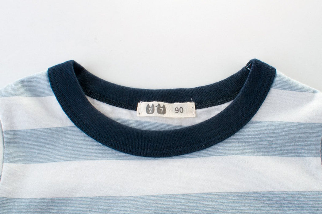 Striped half sleeve children's clothing