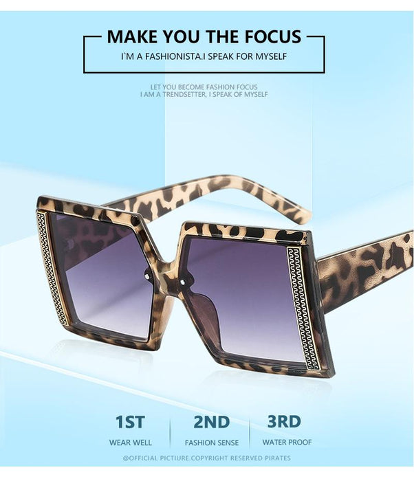 Square large frame light luxury Sunglasses