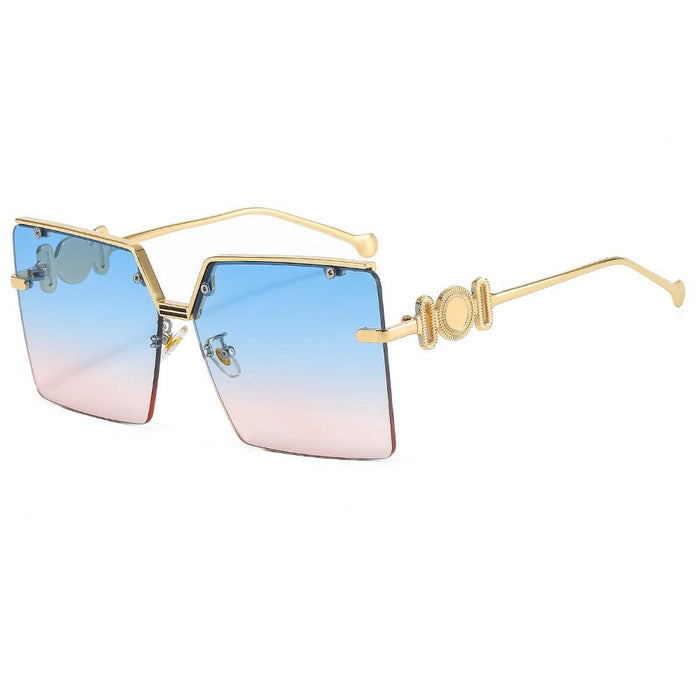 Sunglasses half frame metal gradient Sunglasses
