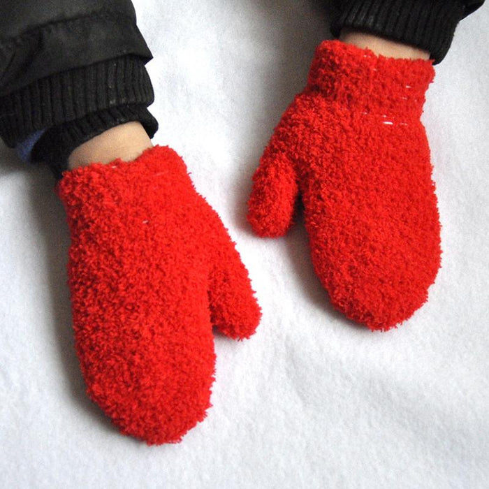 Warm Plush Thick Warm Baby Gloves