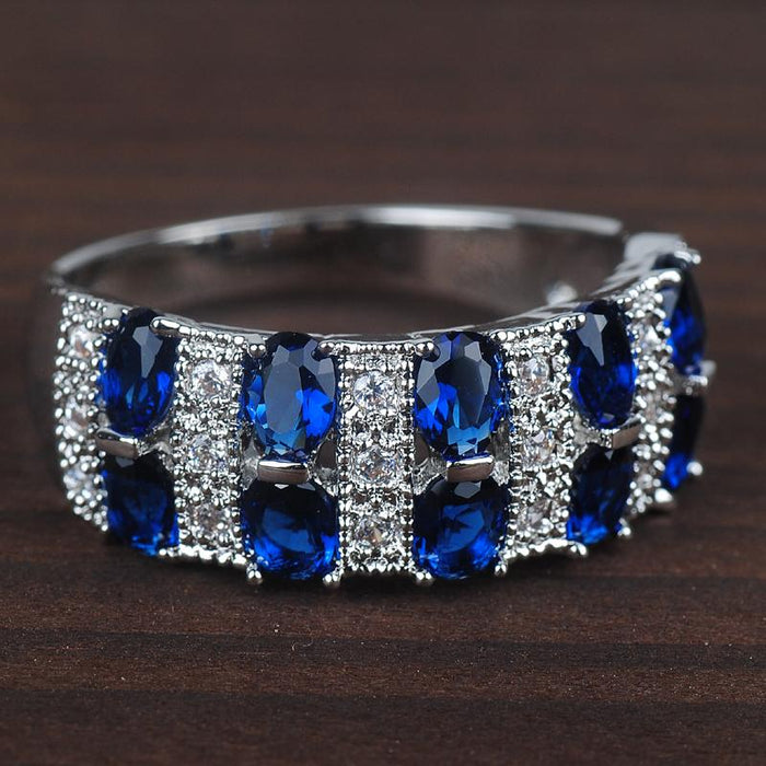 Luxury Woman Oval Cut Zircon Ring Jewelry
