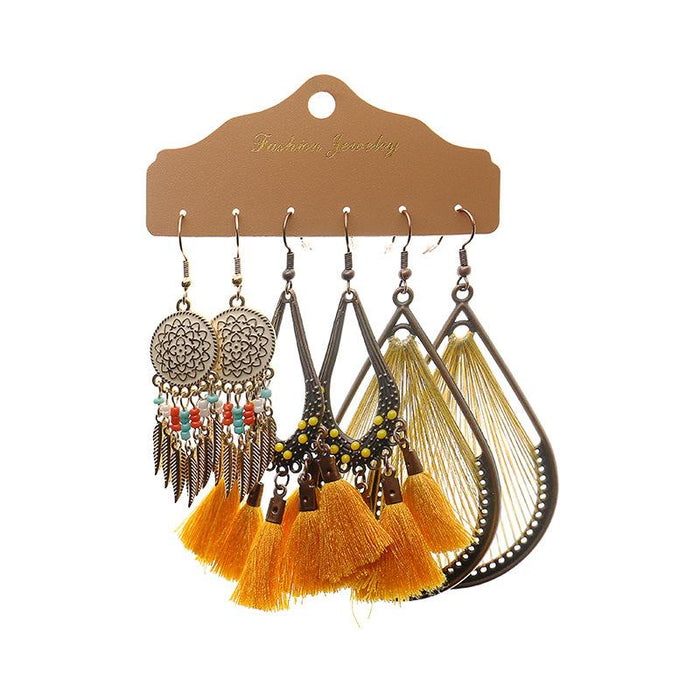 3 pairs/set Earrings Bohemian Style Jewelry X0X36209