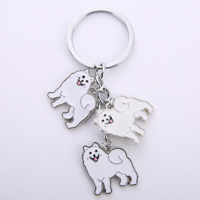 Cartoon Pet Dog Metal Keychain