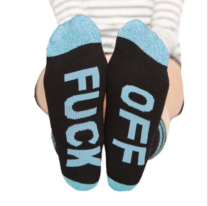 fuckoff Knitted Letter Cute Meia Funny socks