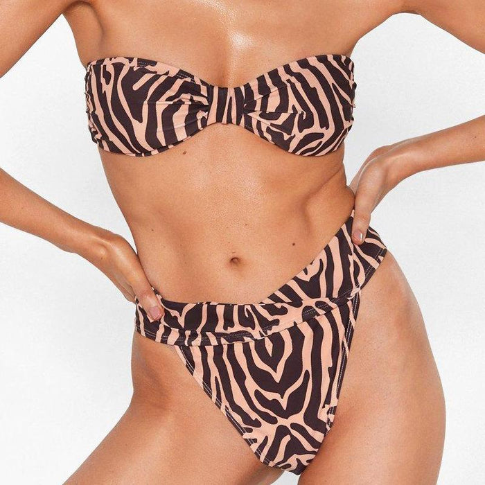 Sexy Bra Printed Women's Split Bikini