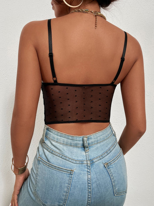 Sexy Lace Black Women Slim Fit Tank Top