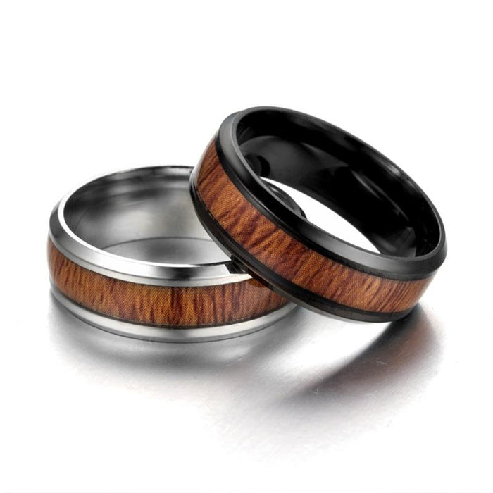 Stainless Steel Wood Grain Ring
