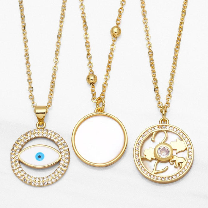 Light Luxury Retro Geometric White Shell Necklace Designed By A Small Group