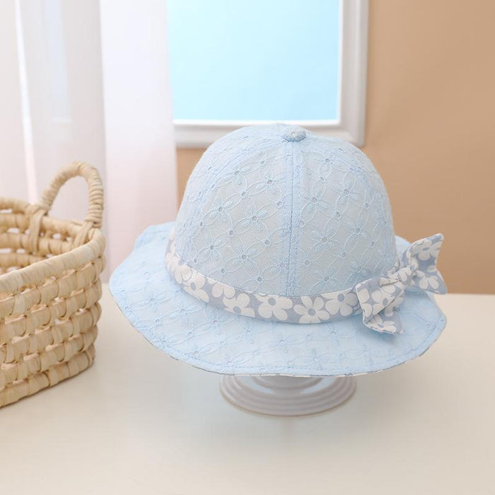 Summer Outdoor Windproof Shade Cute Bow Children's Fisherman Hat