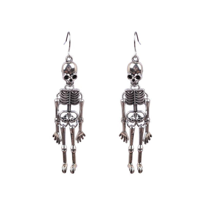 Retro Punk Skull Human Skeleton Earrings